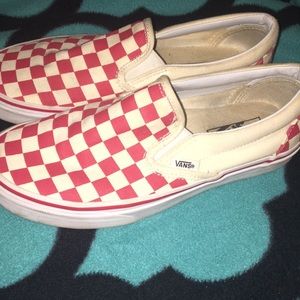 Red Checkered Vans size 8.5